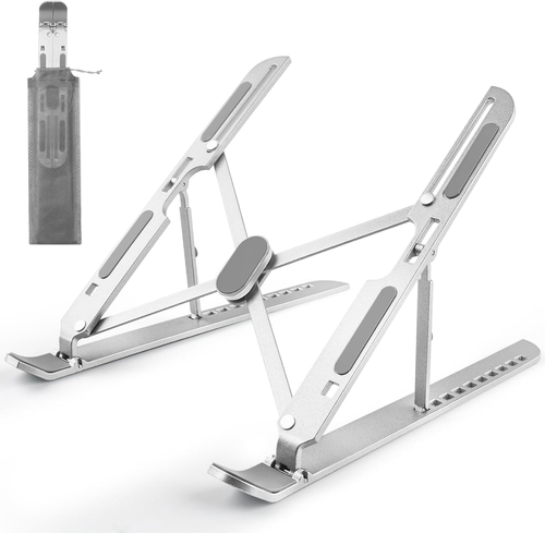 Aluminium Silver stand unfolded, with its mesh carry pouch